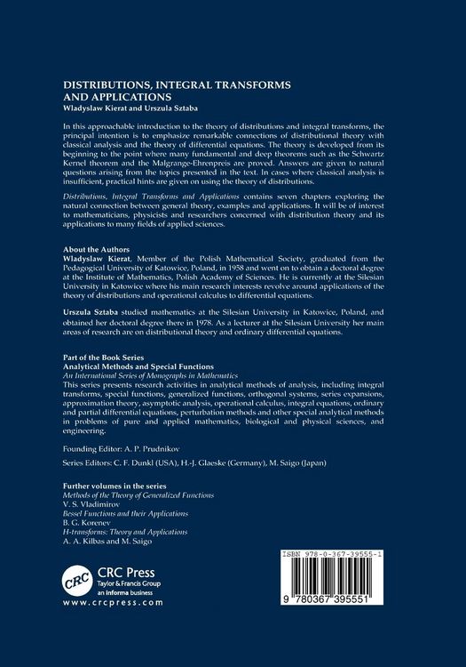 Produktbild: Distribution, Integral Transforms and Applications