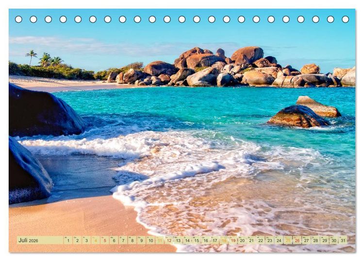 Produktbild: Reise in die Karibik - von den Bahamas bis Aruba (Tischkalender 2026 DIN A5 quer), CALVENDO Monatskalender