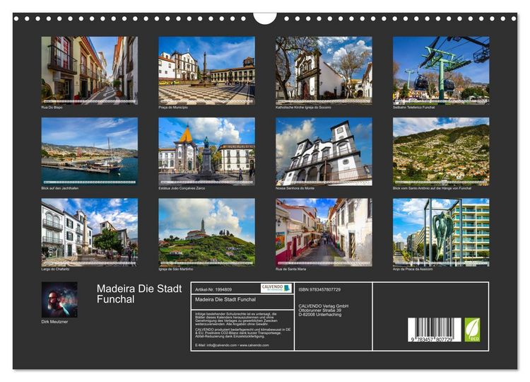 Produktbild: Madeira Die Stadt Funchal (Wandkalender 2026 DIN A3 quer), CALVENDO Monatskalender