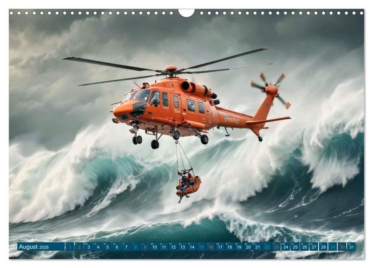 Produktbild: Im Bann der Rettung - Rettungshubschrauber (Wandkalender 2026 DIN A3 quer), CALVENDO Monatskalender