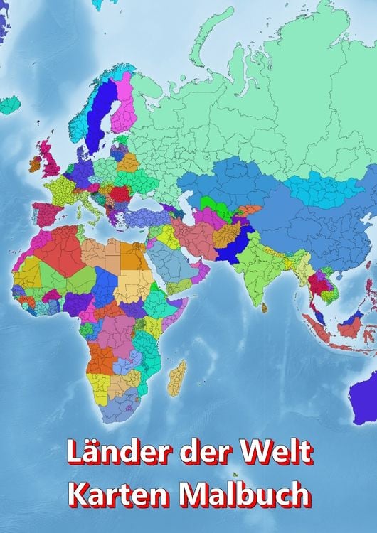 Produktbild: Malbuch L&auml;nder der Welt Karten Malbuch Kontinent Afrika, Asien, Europa, Ozeanien, Nord-und S&uuml;damerika