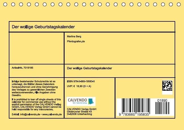 Produktbild: Der wollige Geburtstagskalender (Tischkalender immerw&auml;hrend DIN A5 quer)