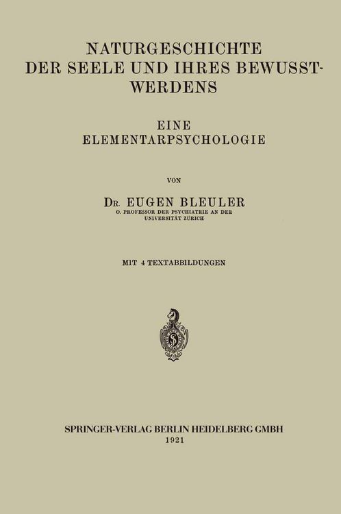 Produktbild: Naturgeschichte der Seele und Ihres Bewusstwerdens