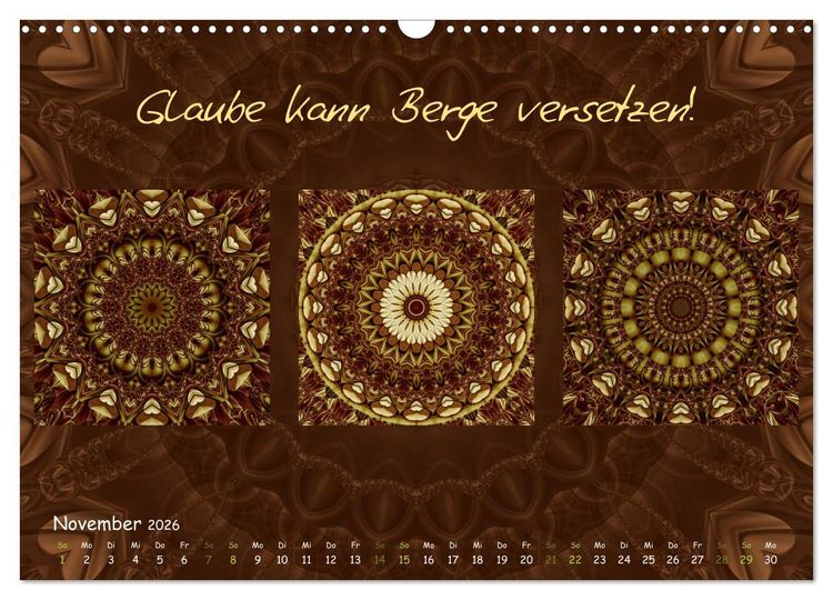 Produktbild: Mandala Trilogien (Wandkalender 2026 DIN A3 quer), CALVENDO Monatskalender
