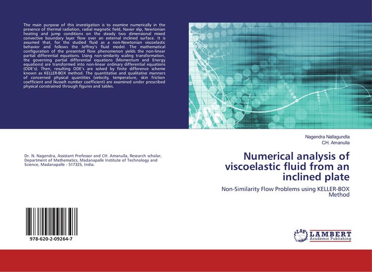 Produktbild: Numerical analysis of viscoelastic fluid from an inclined plate
