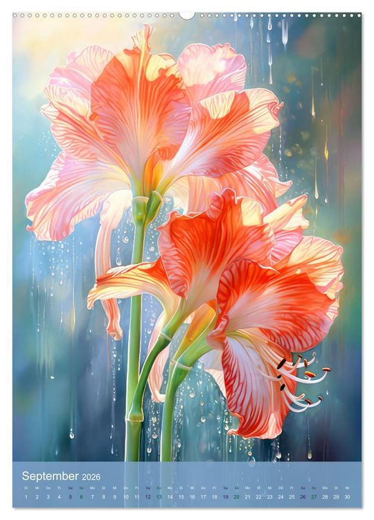 Produktbild: Blumen im Malstil (hochwertiger Premium Wandkalender 2026 DIN A2 hoch), Kunstdruck in Hochglanz