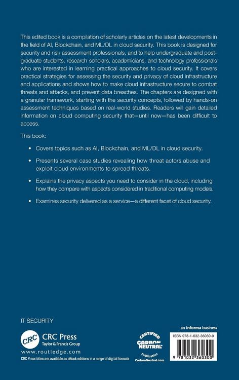 Produktbild: Security and Risk Analysis for Intelligent Cloud Computing