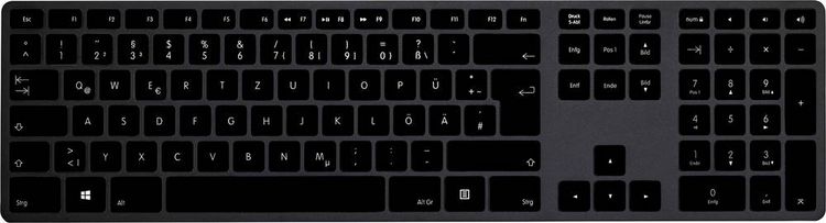 Produktbild: Matias FK418PCDCBB-DE Wireless USB-C&reg; Aluminum Keyboard Kabellos Tastatur Deutsch, QWERTZ Schwarz