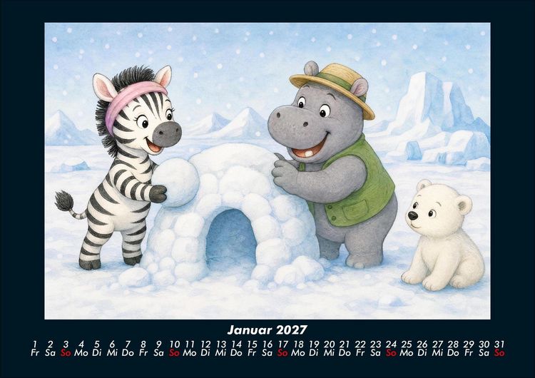 Produktbild: Zara & Sash in der Polarwelt 2027 Fotokalender DIN A4
