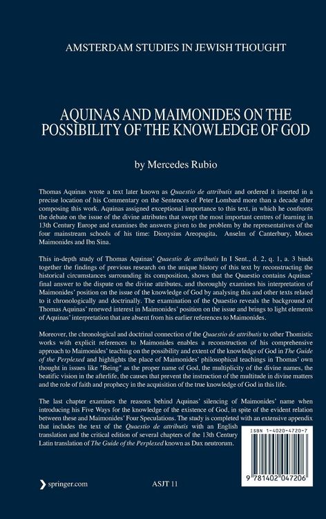 Produktbild: Aquinas and Maimonides on the Possibility of the Knowledge of God