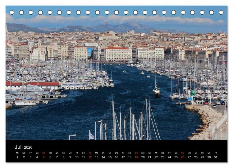 Produktbild: MARSEILLE - Die Hafenmetropole an der C&ocirc;te d'Azur (Tischkalender 2026 DIN A5 quer), CALVENDO Monatskalender