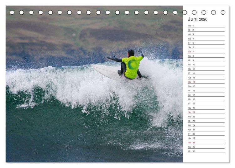 Produktbild: Surfen - Spa&szlig; auf den Wellen (Tischkalender 2026 DIN A5 quer), CALVENDO Monatskalender