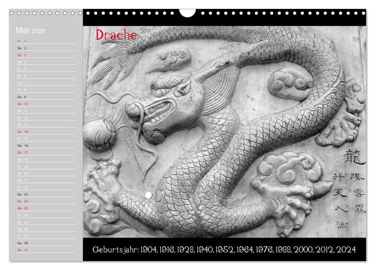 Produktbild: Das Chinesische Horoskop / Geburtstagskalender (Wandkalender 2026 DIN A3 quer), CALVENDO Monatskalender