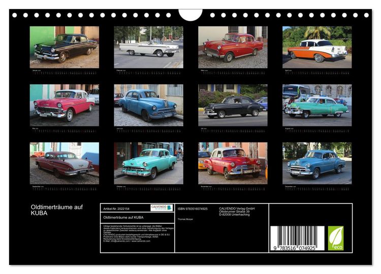 Produktbild: Oldtimertr&auml;ume auf KUBA (Wandkalender 2026 DIN A4 quer), CALVENDO Monatskalender