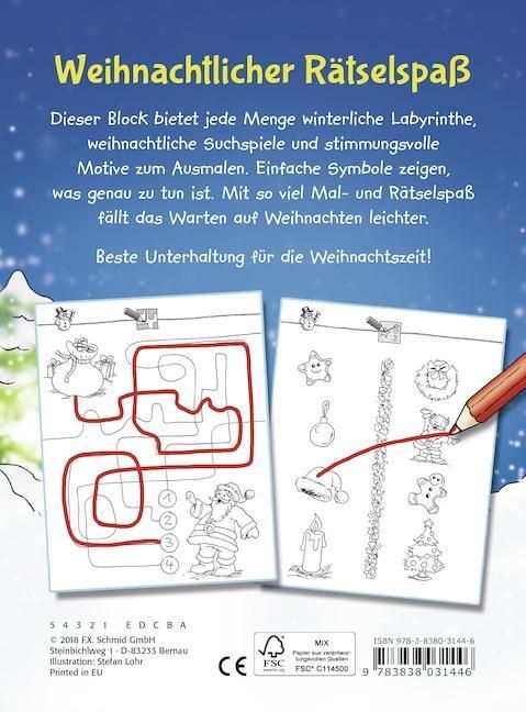 Produktbild: Mein sch&ouml;nster Mal- und R&auml;tselspa&szlig; Weihnachten