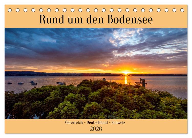 Produktbild: Rund um den Bodensee (Tischkalender 2026 DIN A5 quer), CALVENDO Monatskalender