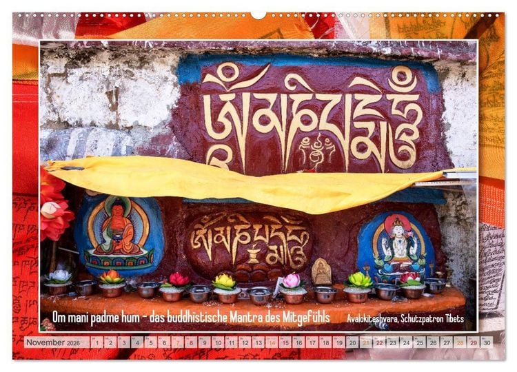 Produktbild: Farben Tibets (Wandkalender 2026 DIN A2 quer), CALVENDO Monatskalender