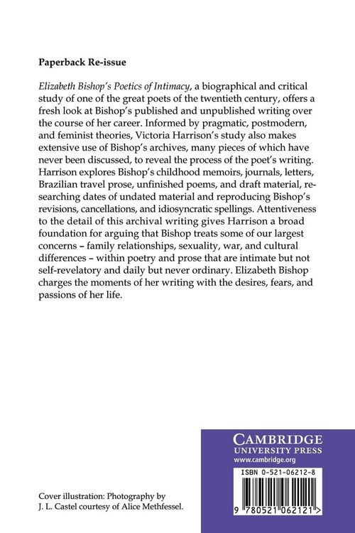 Produktbild: Elizabeth Bishop's Poetics of Intimacy