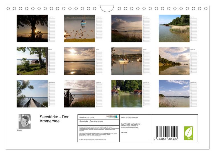 Produktbild: Seest&auml;rke - Der Ammersee (Wandkalender 2026 DIN A4 quer), CALVENDO Monatskalender