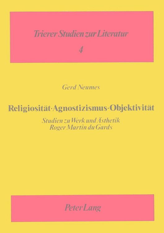 Produktbild: Religiosit&auml;t &ndash; Agnostizismus &ndash; Objektivit&auml;t