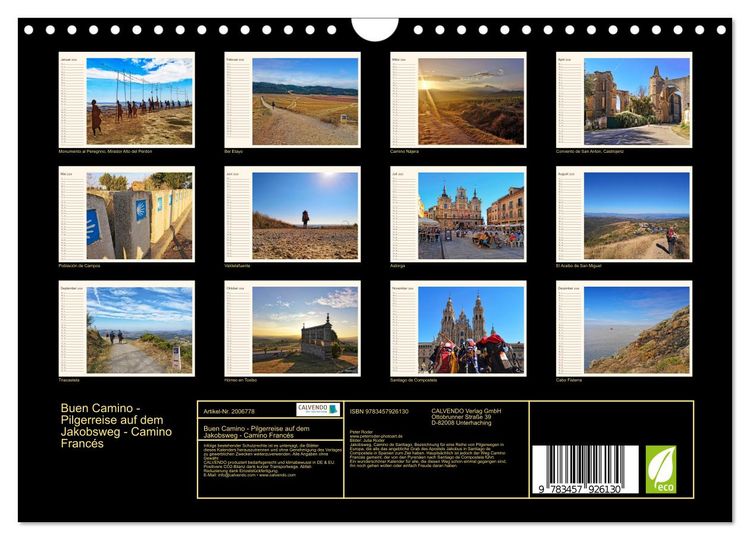 Produktbild: Buen Camino - Pilgerreise auf dem Jakobsweg - Camino Franc&eacute;s (Wandkalender 2026 DIN A4 quer), CALVENDO Monatskalender