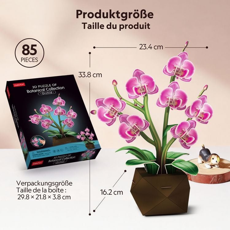 Produktbild: CUBICFUN - 3D Puzzle Pflanzentopf Orchidee 85 Teile