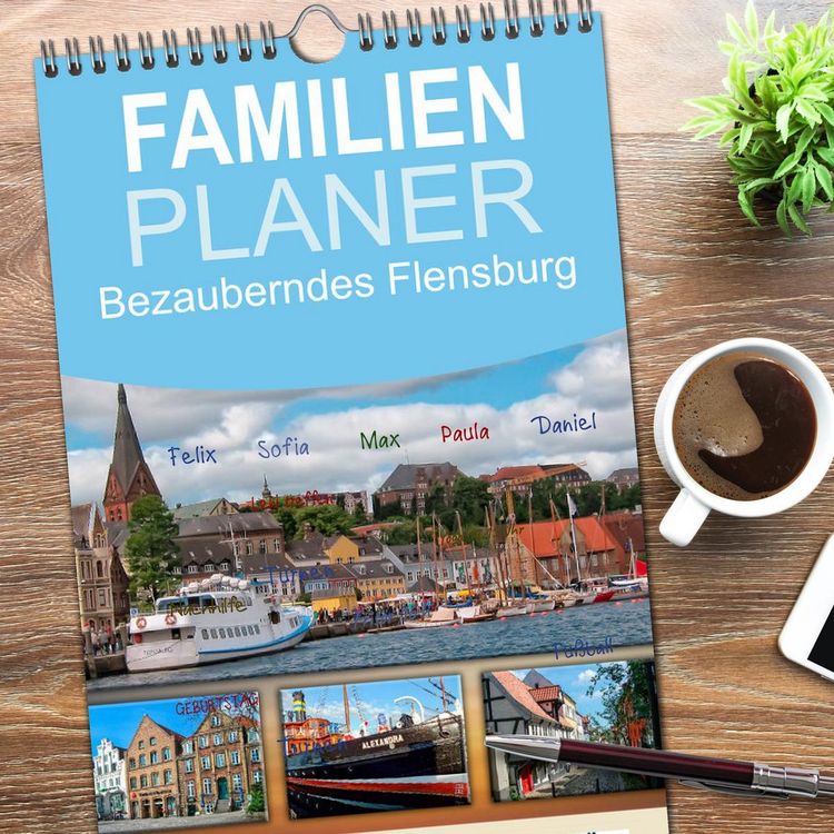 Produktbild: Familienplaner 2026 - Bezauberndes Flensburg mit 5 Spalten (Wandkalender, 21 x 45 cm) CALVENDO