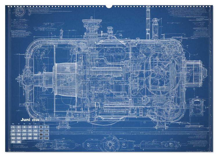 Produktbild: Steampunk - Blaupausen (Wandkalender 2026 DIN A2 quer), CALVENDO Monatskalender