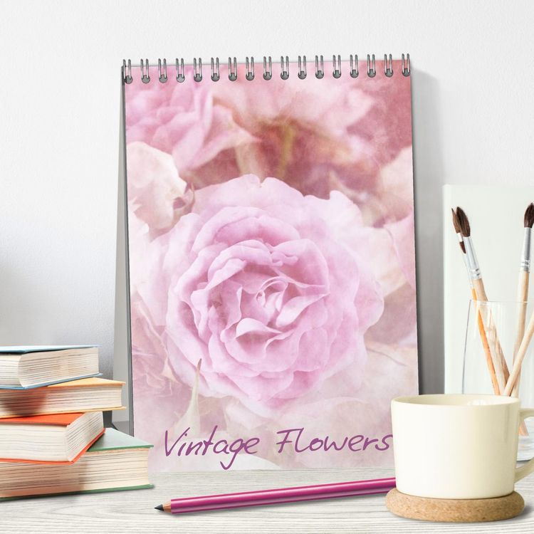 Produktbild: Vintage Flowers (Tischkalender 2026 DIN A5 hoch), CALVENDO Monatskalender