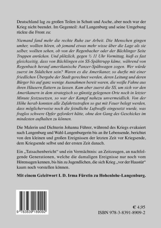 Produktbild: Das Kriegsende 1945 in Langenburg / Hohenlohe