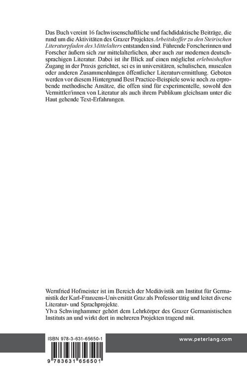 Produktbild: Literatur-Erlebnisse zwischen Mittelalter und Gegenwart