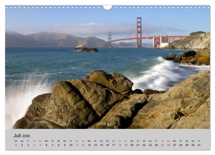 Produktbild: GOLDEN GATE BRIDGE Faszination San Francisco (Wandkalender 2026 DIN A3 quer), CALVENDO Monatskalender