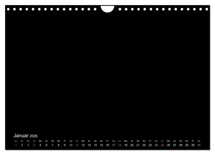 Produktbild: Bastelkalender - Schwarz (Wandkalender 2026 DIN A4 quer), CALVENDO Monatskalender