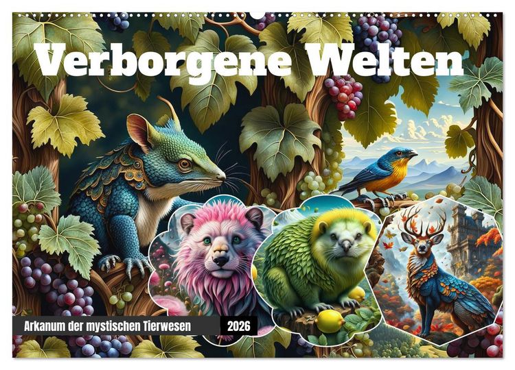 Produktbild: Verborgene Welten: Arkanum der mystischen Tierwesen (Wandkalender 2026 DIN A2 quer), CALVENDO Monatskalender