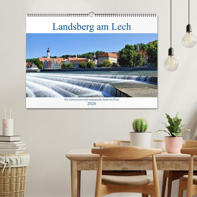 Produktbild: Landsberg am Lech - Die liebenswerte und romantische Stadt am Fluss (Wandkalender 2026 DIN A2 quer), CALVENDO Monatskalender
