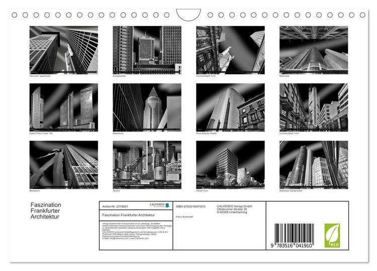 Produktbild: Faszination Frankfurter Architektur (Wandkalender 2026 DIN A4 quer), CALVENDO Monatskalender