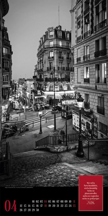 Produktbild: Paris, je t&rsquo;aime Literatur-Kalender 2027