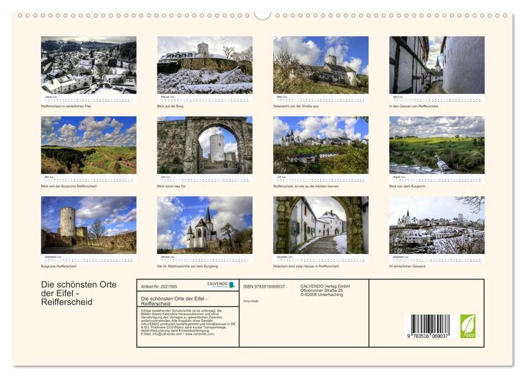 Produktbild: Die sch&ouml;nsten Orte der Eifel - Reifferscheid (hochwertiger Premium Wandkalender 2026 DIN A2 quer), Kunstdruck in Hochglanz