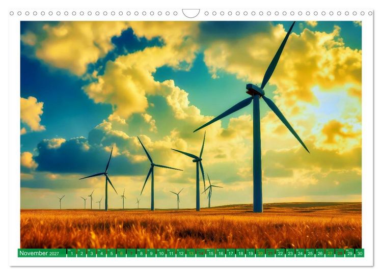 Produktbild: Wind und Sonnenenergie (Wandkalender 2027 DIN A3 quer), CALVENDO Monatskalender