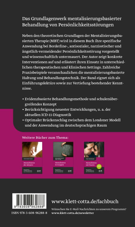 Produktbild: Mentalisieren bei Pers&ouml;nlichkeitsst&ouml;rungen (Mentalisieren in Klinik und Praxis, Bd. 6)