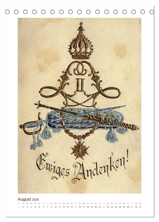 Produktbild: Ludwig II. von Bayern: Historische Illustrationen und Stiche (Tischkalender 2026 DIN A5 hoch), CALVENDO Monatskalender