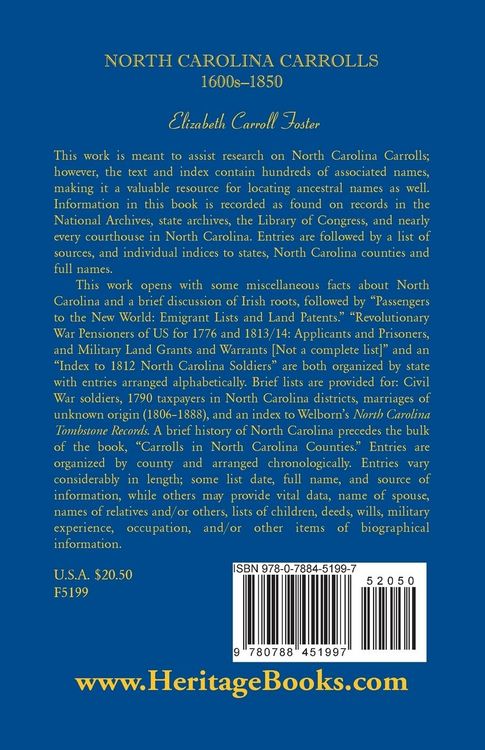 Produktbild: North Carolina Carrolls, 1600s-1850