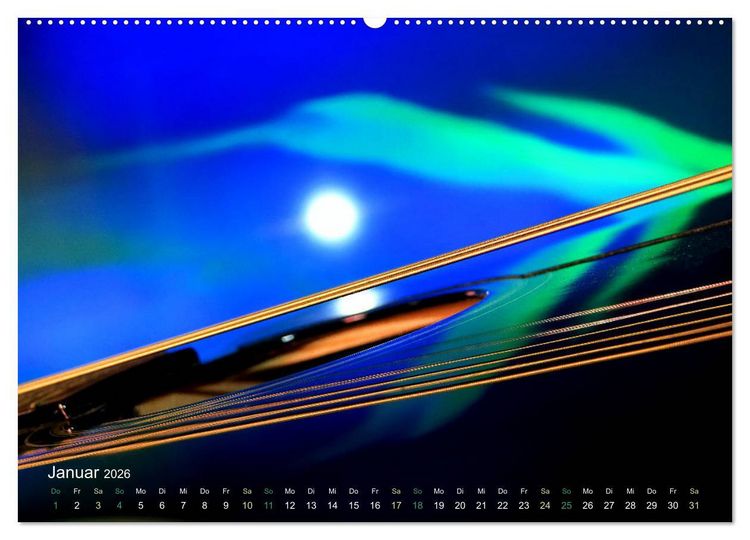 Produktbild: SPOTLIGHTS - Gitarren im Scheinwerferlicht (hochwertiger Premium Wandkalender 2026 DIN A2 quer), Kunstdruck in Hochglanz