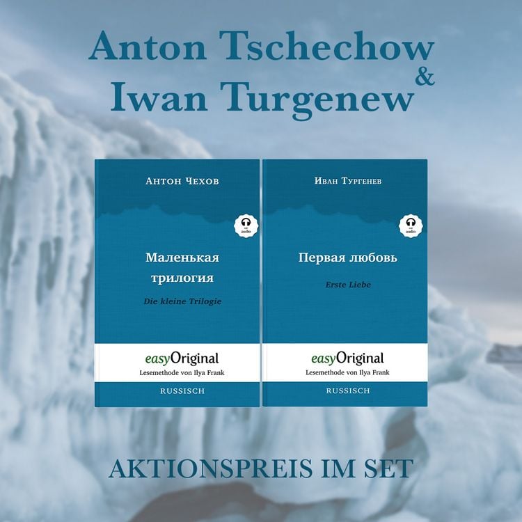 Produktbild: Tschechow & Turgenew Geschenkset - 2 B&uuml;cher (Softcover mit Audio-Online) + Eleganz der Natur Schreibset Basics
