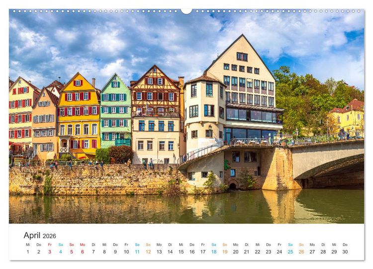 Produktbild: T&uuml;bingen - Die schw&auml;bische Universit&auml;tsstadt (hochwertiger Premium Wandkalender 2026 DIN A2 quer), Kunstdruck in Hochglanz