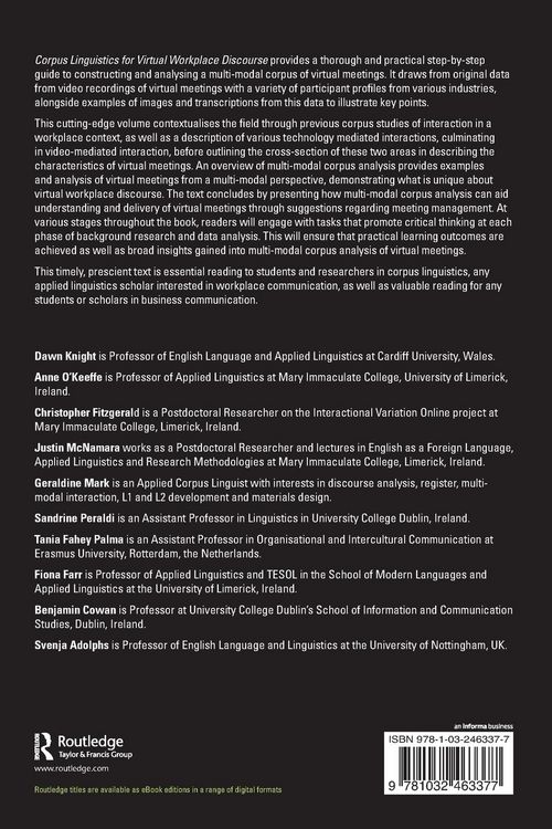 Produktbild: Corpus Linguistics for Virtual Workplace Discourse