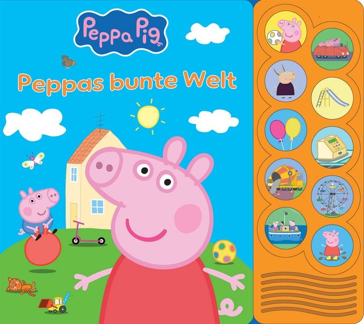 Produktbild: Peppa Pig - Peppas bunte Welt - Interaktives Pappbilderbuch mit 10 lustigen Ger&auml;uschen f&uuml;r Kinder ab 18 Monaten - Peppa Wutz