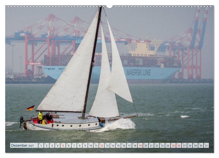 Produktbild: JadeWeserPort Impressionen vom Containerterminal in Wilhelmshaven (Wandkalender 2027 DIN A2 quer), CALVENDO Monatskalender