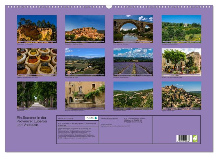 Produktbild: Ein Sommer in der Provence: Luberon und Vaucluse (Wandkalender 2026 DIN A2 quer), CALVENDO Monatskalender