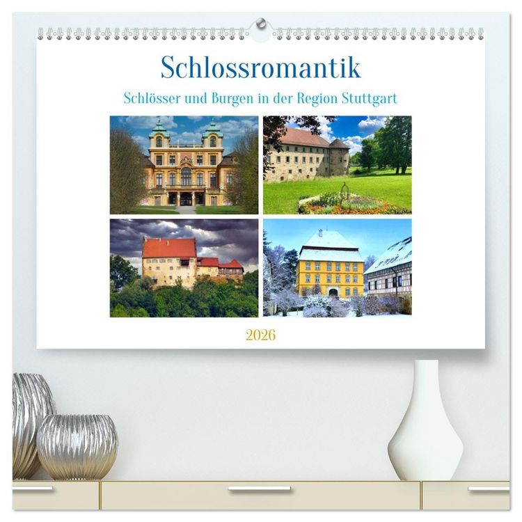 Produktbild: Schlossromantik (hochwertiger Premium Wandkalender 2026 DIN A2 quer), Kunstdruck in Hochglanz